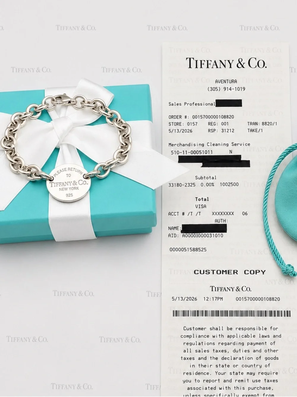 Tiffany & Co. Return to Tiffany Oval Tag Link Bracelet Sterling Silver Gift Box